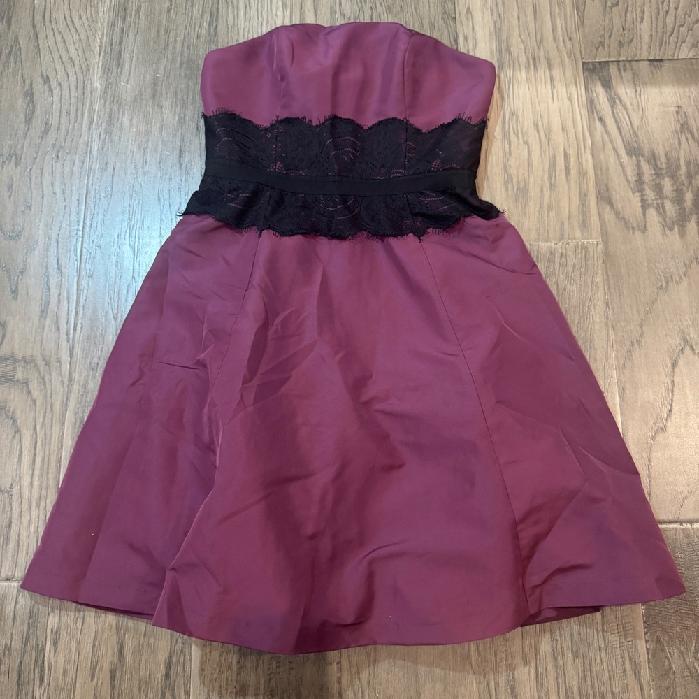 Behnaz Sarafpour for Target Purple Strapless Black Lace Dress Size 6